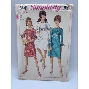 Simplicity Misses Dress Sewing Pattern sz 16 6441 - uncut